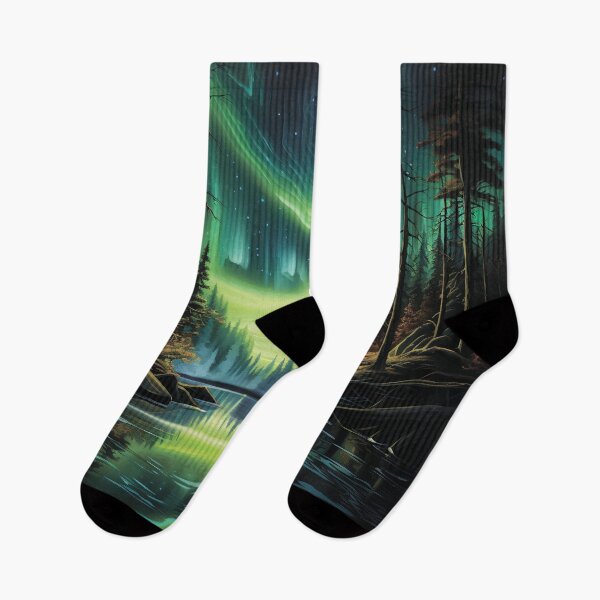 Item preview, Forest by the river.Forest landscape.Northern lights. designed and sold by MagelliShop.