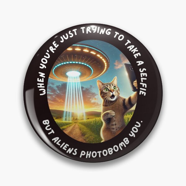 Item preview, Cat and Alien UFO Selfie Shirt designed and sold by AllYoursShop.