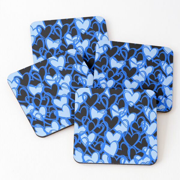 Item preview, abstract pattern of blue hearts designed and sold by JVNS.
