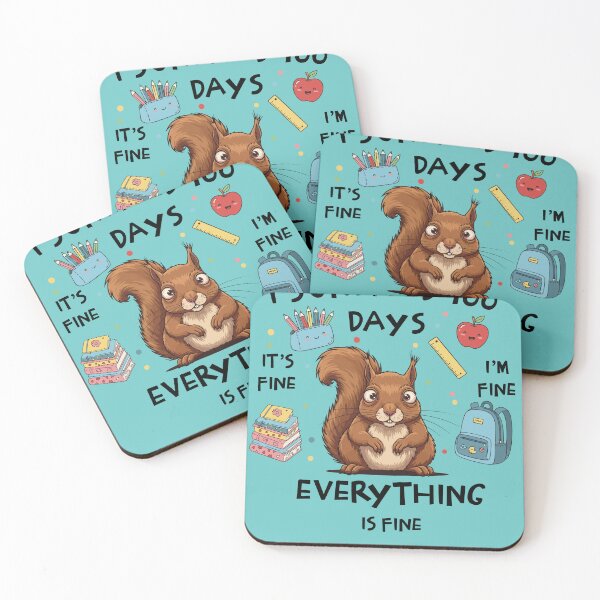 Item preview, I Survived 100 Days Of School It's Fine I'm Fine Squirrel Funny designed and sold by d247.
