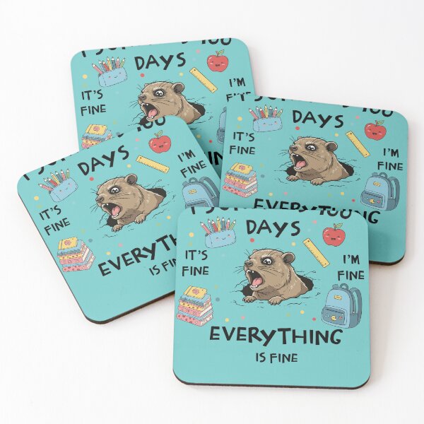 Item preview, I Survived 100 Days Of School It's Fine I'm Fine Rock Hyrax Awawa designed and sold by d247.