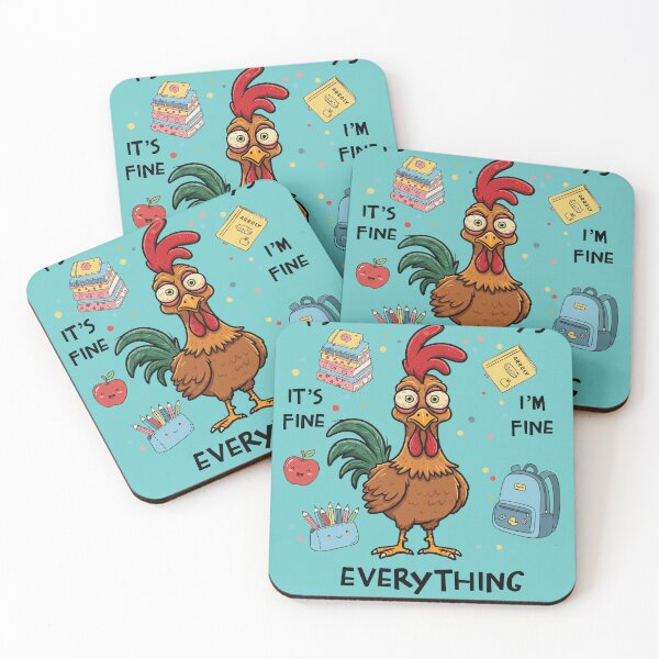 Item preview, I Survived 100 Days Of School It's Fine I'm Fine Rooster designed and sold by d247.