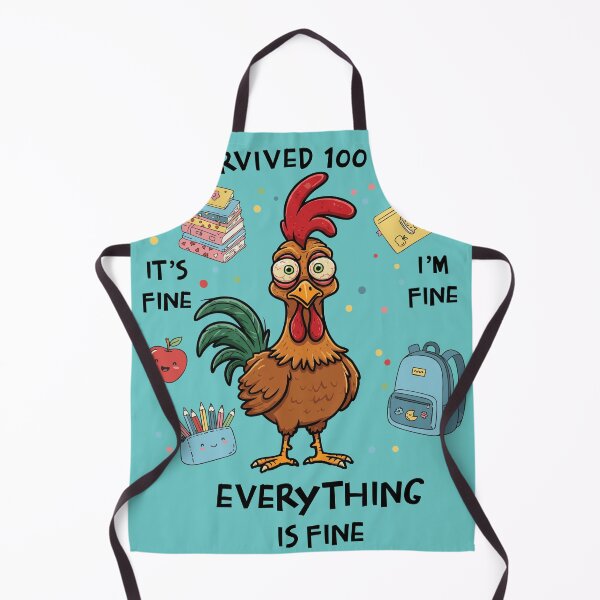 Item preview, I Survived 100 Days Of School It's Fine I'm Fine Rooster designed and sold by d247.