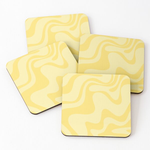 Item preview, Retro Liquid Swirl Contemporary Abstract Pattern 2 in Double Butter Yellow designed and sold by kierkegaard.