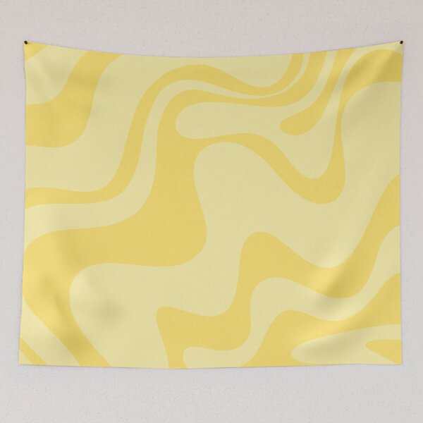 Item preview, Retro Liquid Swirl Contemporary Abstract Pattern 2 in Double Butter Yellow designed and sold by kierkegaard.