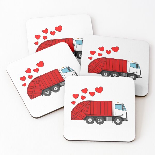 Item preview, Valentines Garbage Truck Wedding Anniversary Bin Lorry designed and sold by doodlerob.