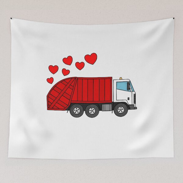 Item preview, Valentines Garbage Truck Wedding Anniversary Bin Lorry designed and sold by doodlerob.