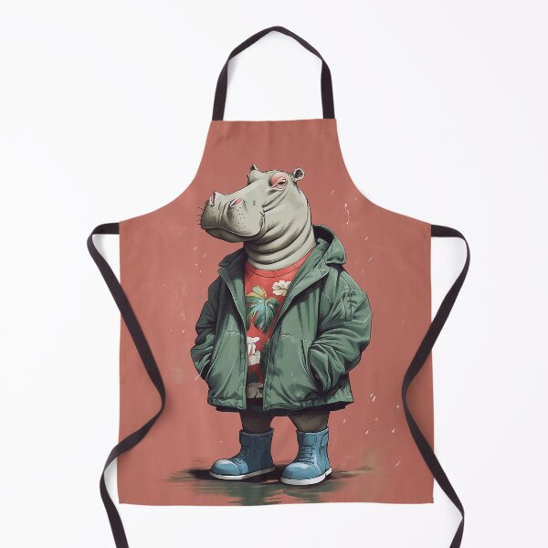 Item preview, Hippo in a Hawaiian shirt designed and sold by posterwerk.