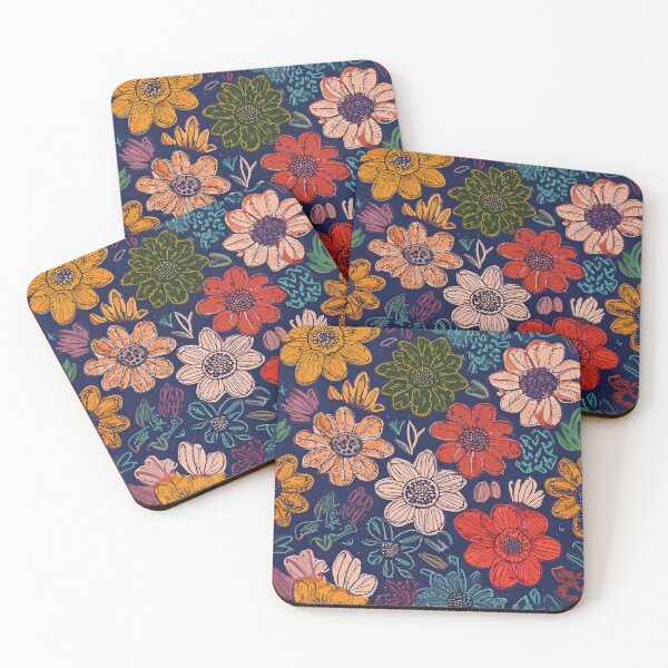 Item preview, Hand drawn scribbled flowers pattern designed and sold by Designbes.