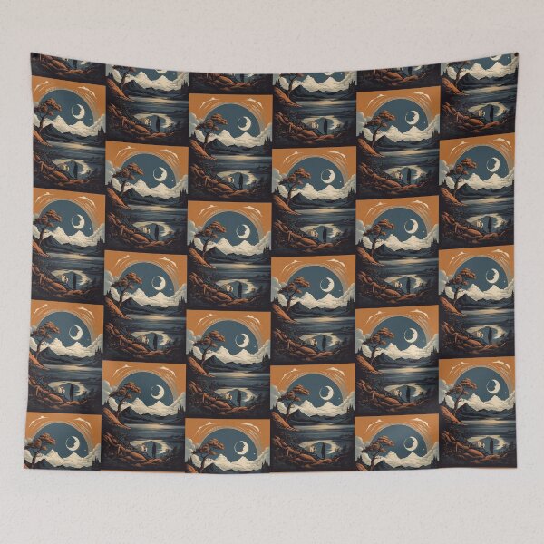 Item preview, Mystical Landscape Under the Crescent Moon designed and sold by KilianSzmid.