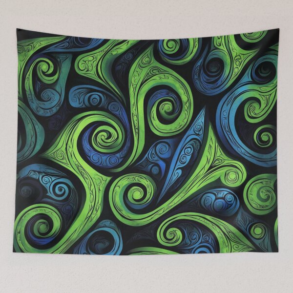 Artikelvorschau, Neuseeland Māori Paua Muster Koru Design 310 entworfen und verkauft von GrinGalore.