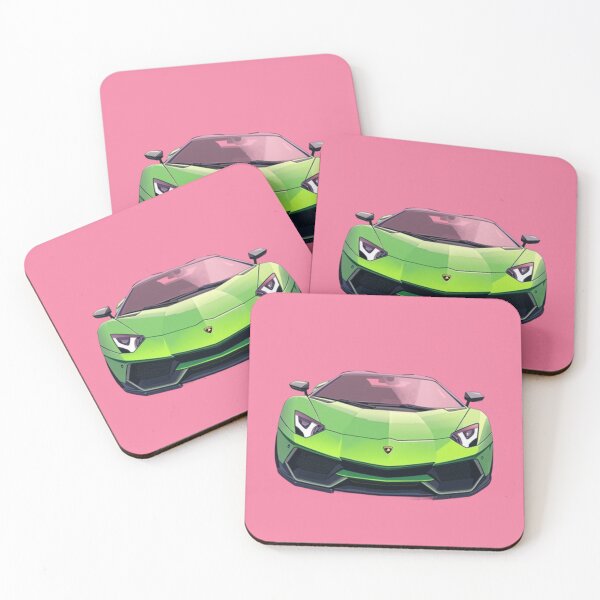 Item preview, Glossy green aventador pink canvas comic style designed and sold by kahida.