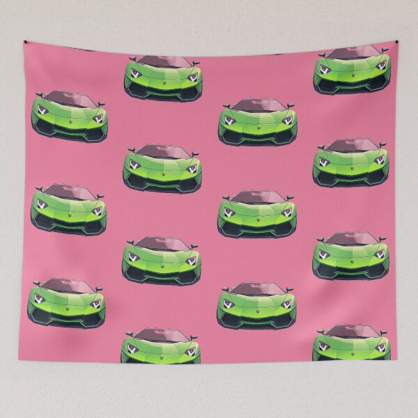 Item preview, Glossy green aventador pink canvas comic style designed and sold by kahida.