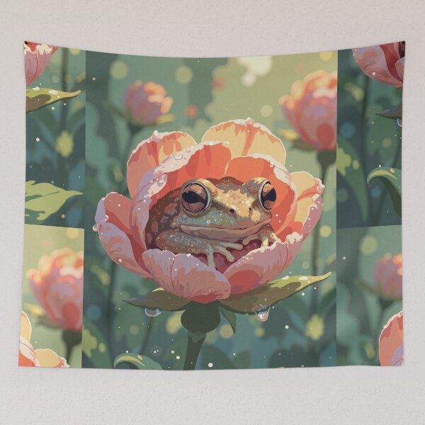 Item preview, Dreamy morning the slumbering frog designed and sold by MadeByHaresShop.