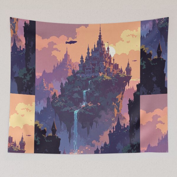 Item preview, Floating sanctuaries under twilight skies designed and sold by MadeByHaresShop.