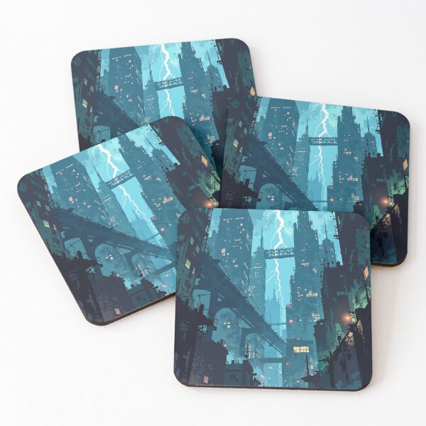 Item preview, Shattered city lit precipice designed and sold by MadeByHaresShop.