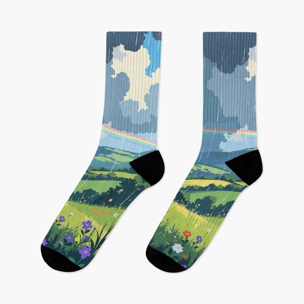 Item preview, Rainbows over lush spring landscape designed and sold by MadeByHaresShop.