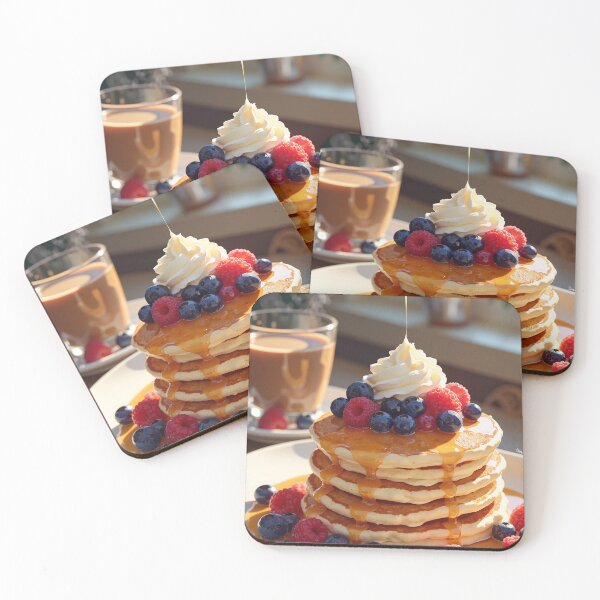 Item preview, Morning delight a stack of berrytopped pancakes with designed and sold by MadeByHaresShop.