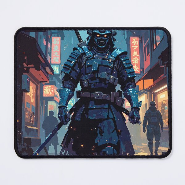 Item preview, Neosamurai in rainy alley designed and sold by MadeByHaresShop.