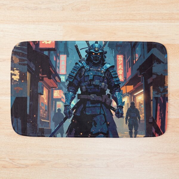 Item preview, Neosamurai in rainy alley designed and sold by MadeByHaresShop.