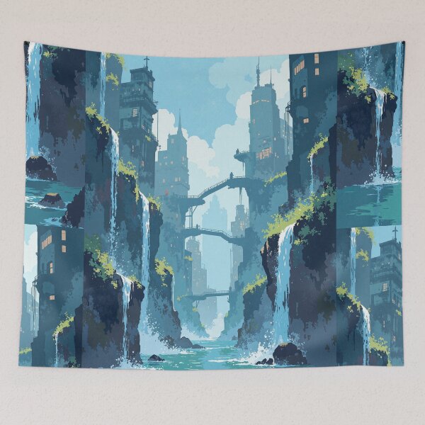 Item preview, Cascading aquatic metropolis designed and sold by MadeByHaresShop.