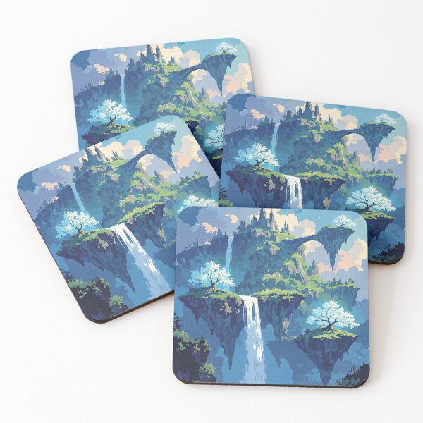 Item preview, Luminous oasis floating sanctuaries amidst glowing bridges designed and sold by MadeByHaresShop.