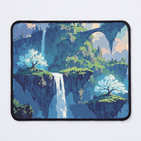 Item preview, Luminous oasis floating sanctuaries amidst glowing bridges designed and sold by MadeByHaresShop.