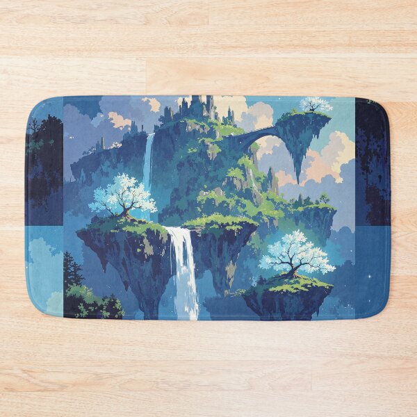 Item preview, Luminous oasis floating sanctuaries amidst glowing bridges designed and sold by MadeByHaresShop.