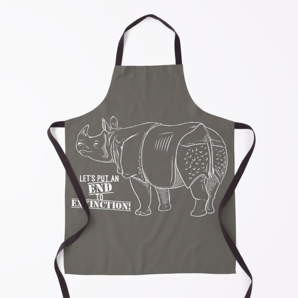Item preview, "Let's Put an END to Extinction!" Rhino - white outline designed and sold by ArtByBreah.