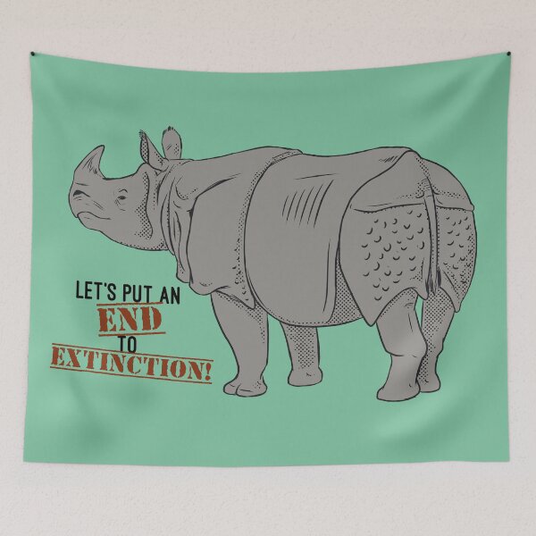 Item preview, "Let's Put an END to Extinction!" Rhino - color designed and sold by ArtByBreah.