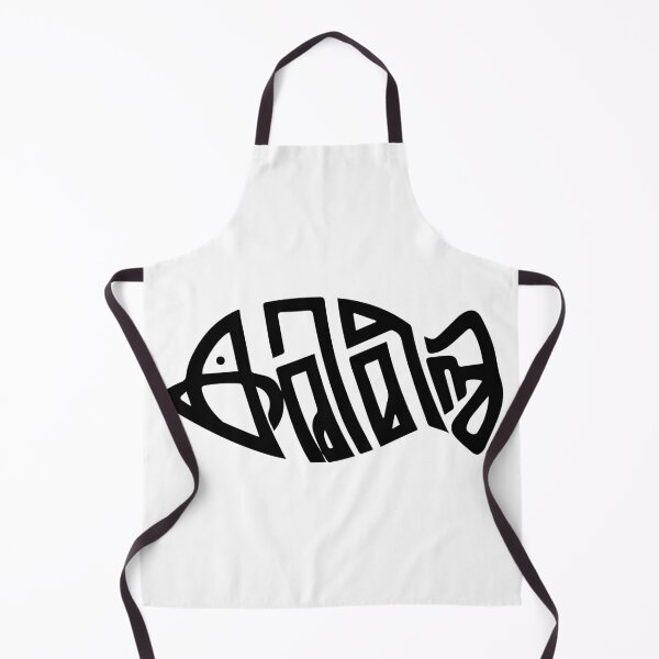 Item preview, Fish Calligraphy T-shirt – Artistic Ocean-Inspired Design designed and sold by radhakidesign.