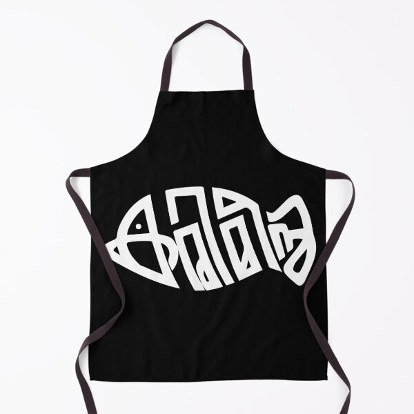 Item preview, Fish Calligraphy T-shirt – Artistic Ocean-Inspired Design designed and sold by radhakidesign.