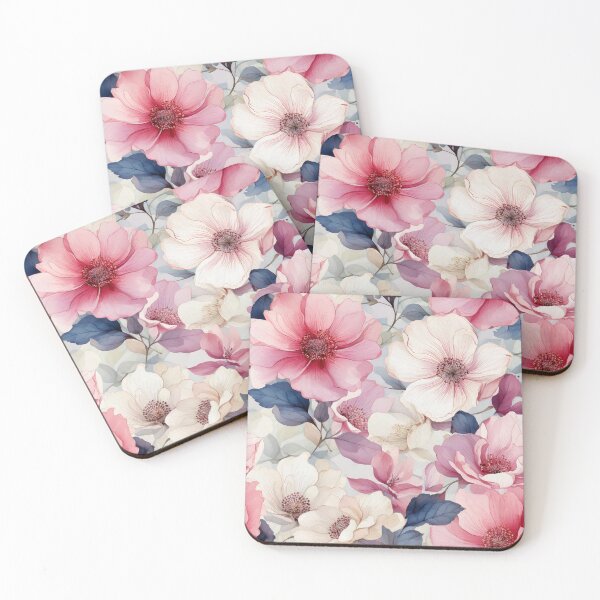 Item preview, Hand painted watercolor florals in pink color designed and sold by Designbes.