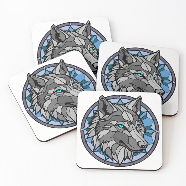 Item preview, Stained glass wolf designed and sold by SpectrumShine.