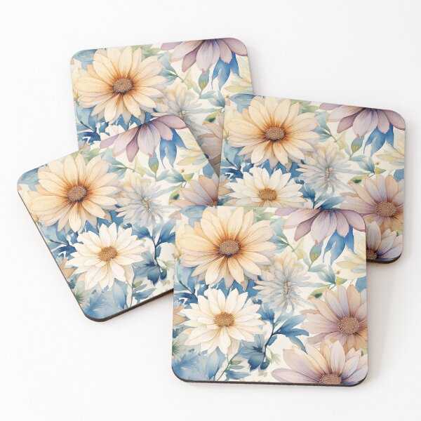 Item preview, Watercolor Hand painted florals in soft colors designed and sold by Designbes.