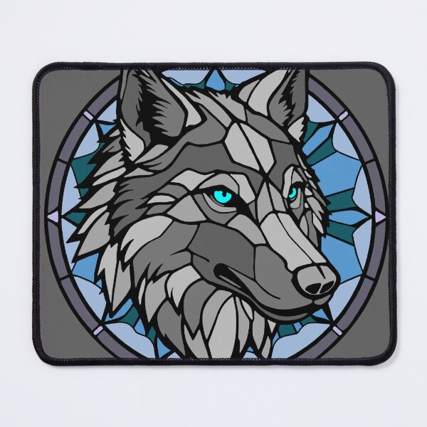 Item preview, Stained glass wolf designed and sold by SpectrumShine.