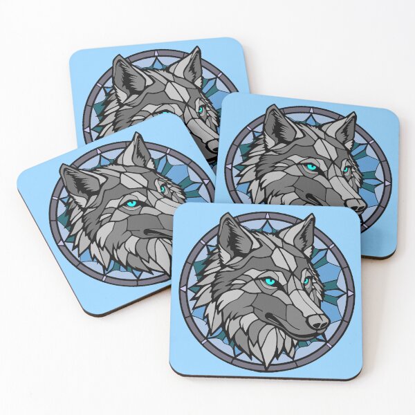 Item preview, Stained glass wolf designed and sold by SpectrumShine.