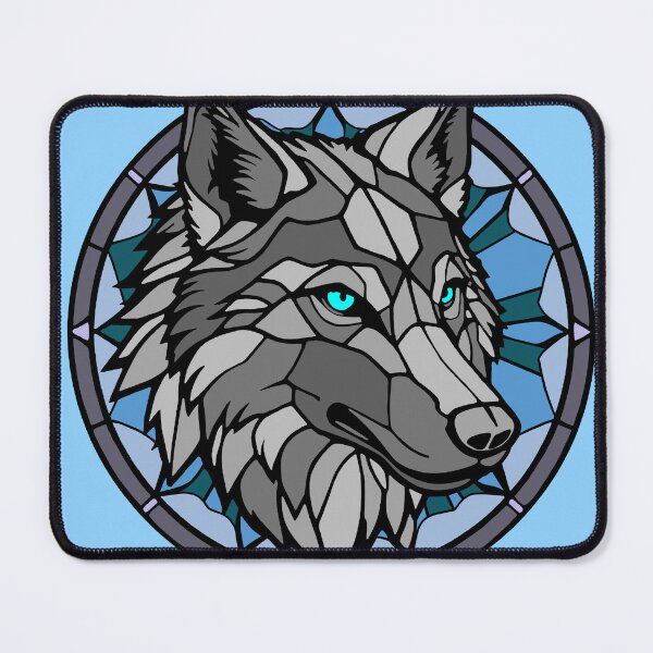 Item preview, Stained glass wolf designed and sold by SpectrumShine.