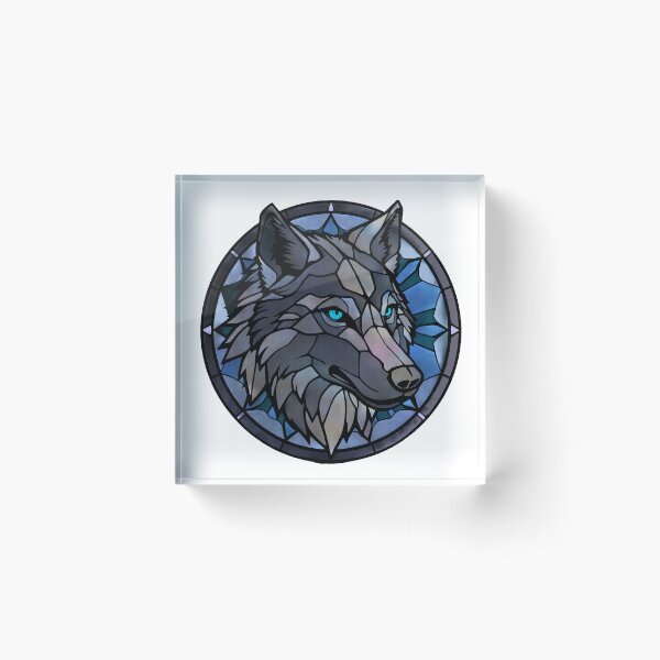 Item preview, Stained glass wolf designed and sold by SpectrumShine.