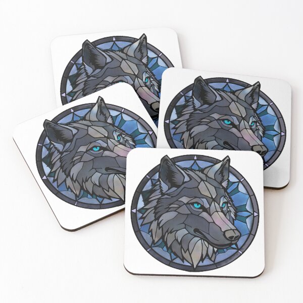 Item preview, Stained glass wolf designed and sold by SpectrumShine.