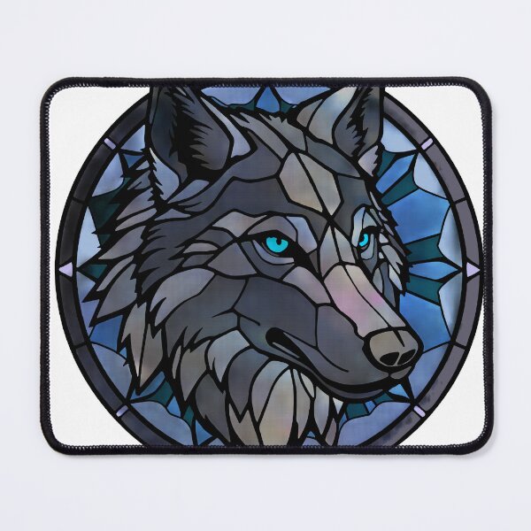 Item preview, Stained glass wolf designed and sold by SpectrumShine.