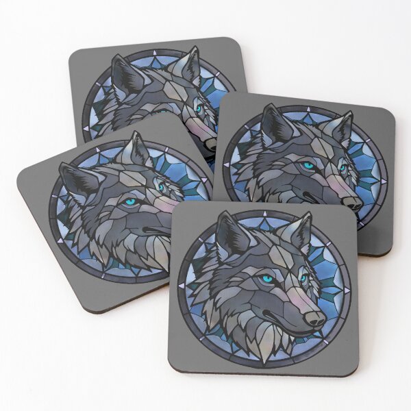Item preview, Stained glass wolf designed and sold by SpectrumShine.