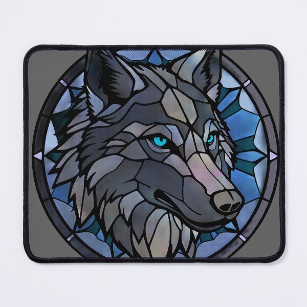 Item preview, Stained glass wolf designed and sold by SpectrumShine.
