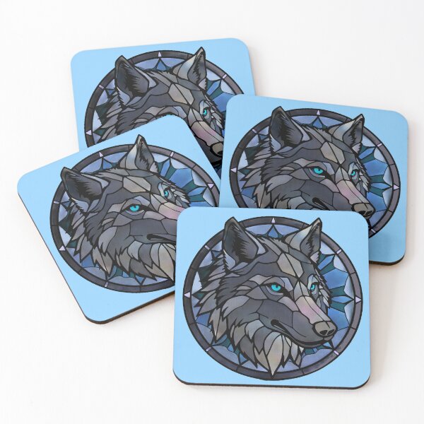 Item preview, Stained glass wolf designed and sold by SpectrumShine.