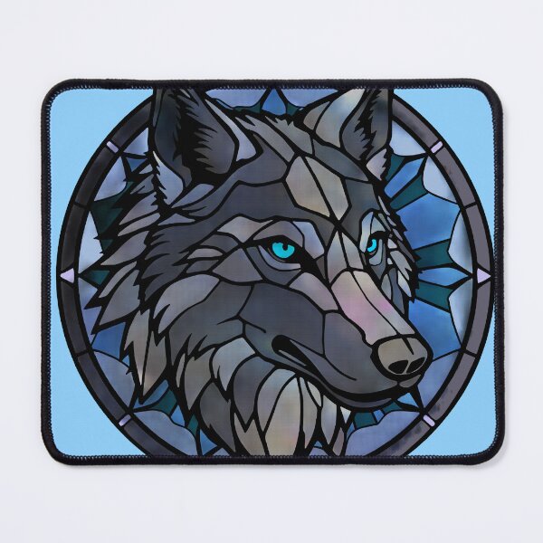 Item preview, Stained glass wolf designed and sold by SpectrumShine.
