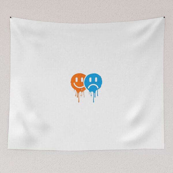 Item preview, "Emotive Dripping Smiley Faces t-shirt Design – Dual Mood Art" designed and sold by IINSPIRA.