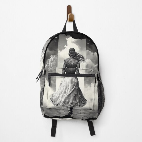 Item preview, Black & White female design. Windswept in vintage clothing. designed and sold by Shoot-The-Moon.