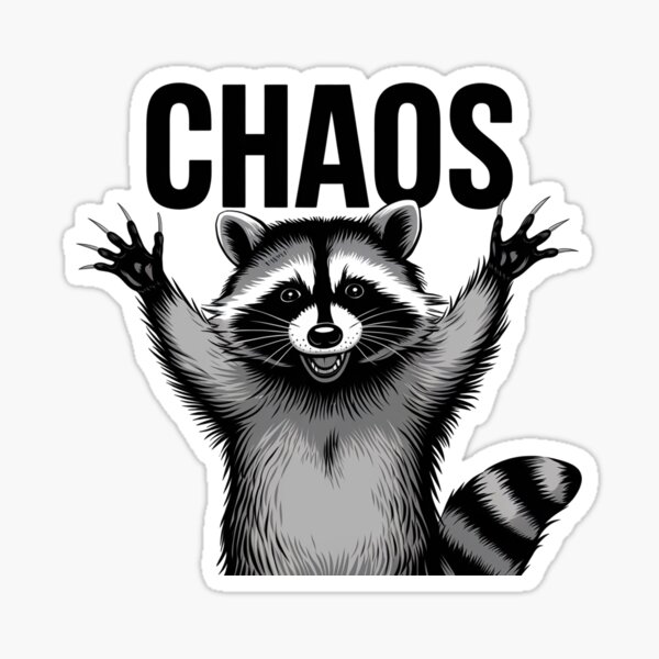 Artikel-Vorschau von Chaos Waschbär Monochrome Design, designt und verkauft von MonkiFlipp.