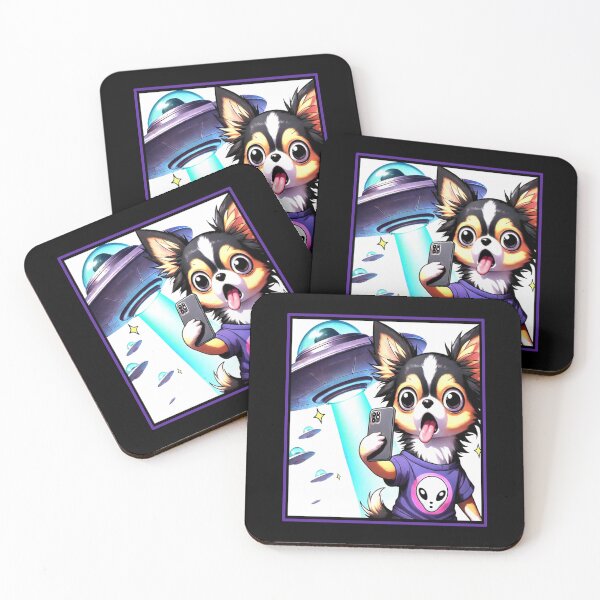 Item preview, Funny Chihuahua Selfie with UFO Cute Anime Chihuahua designed and sold by Creat-Des.