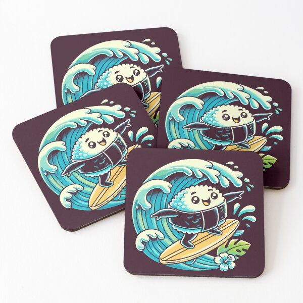 Item preview, Surfing Musubi on Tropical Waves designed and sold by MadRealmDesigns.